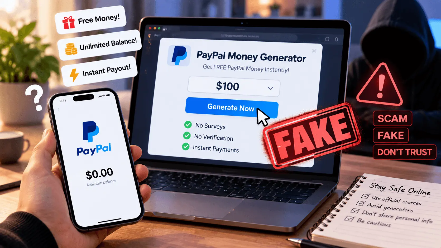 Free PayPal Money Generators: Why They’re Fake